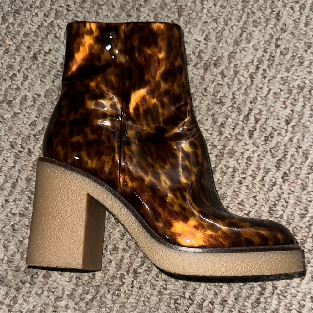 Santori Leopard Print Ankle Boots